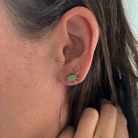 Turquoise Inlay Prickly Pear Stud- single