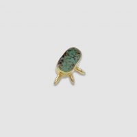 Turquoise Inlay Gold Prickly Pear Stud